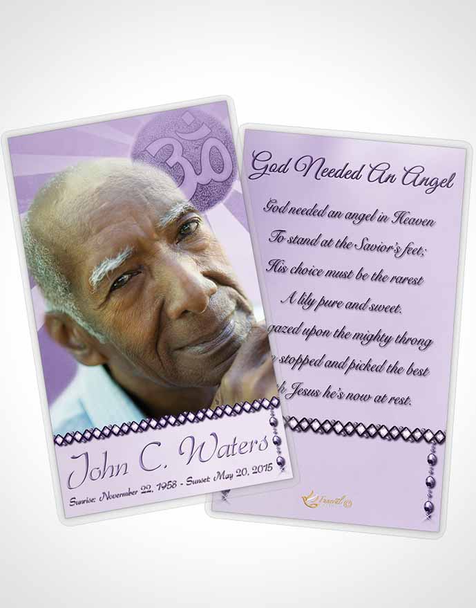 Funeral Prayer Card Template Hinduism Faith Lavender Honor