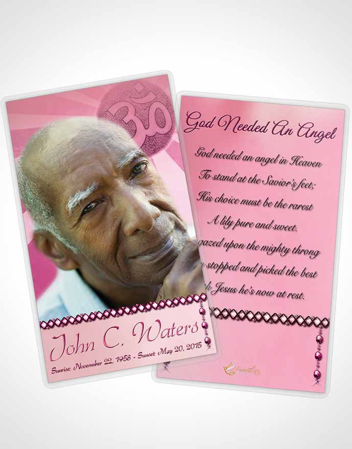 Funeral Prayer Card Template Hinduism Faith Pink Lust