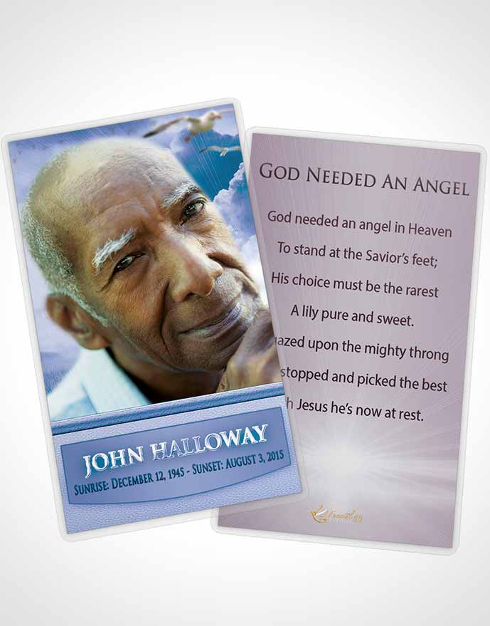 Funeral Prayer Card Template Honest Sparkling Sky