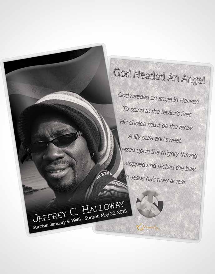 Funeral Prayer Card Template Jamaican Black and White Beauty