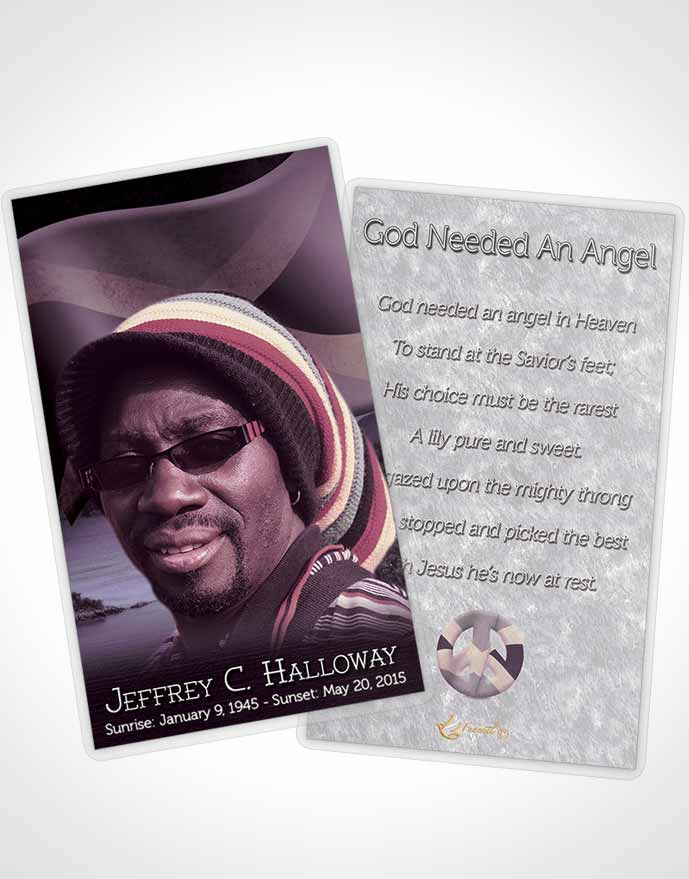 Funeral Prayer Card Template Jamaican Lavender Beauty