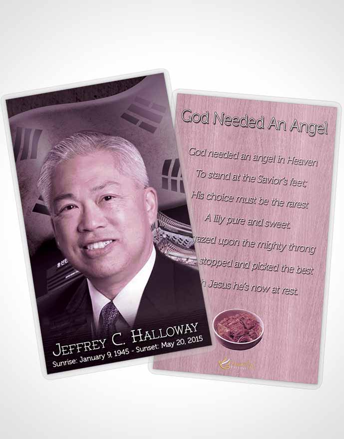 Funeral Prayer Card Template Korean Lavender City