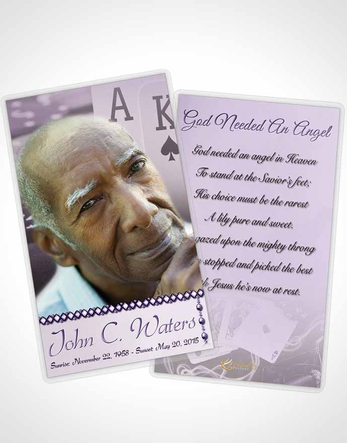 Funeral Prayer Card Template Lavender Cards