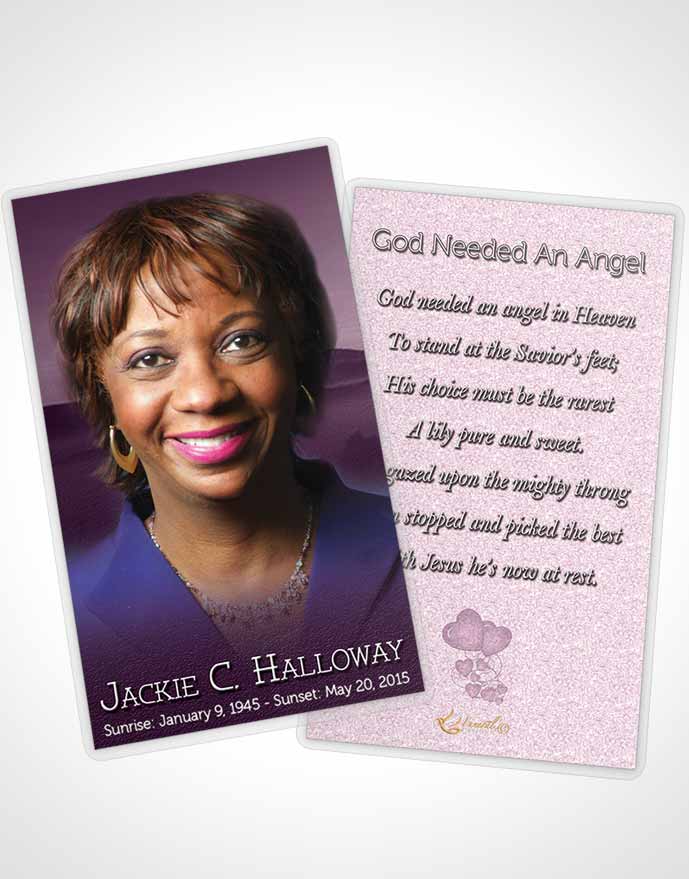 Funeral Prayer Card Template Lavender Desert Sky