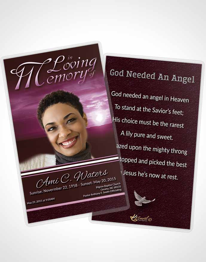 Funeral Thank You Card Template Lavender Higher Power