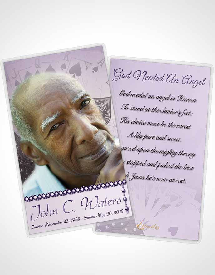 Funeral Prayer Card Template Lavender King of Hands