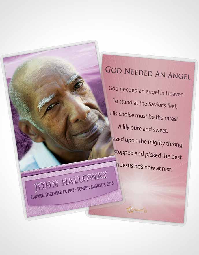 Funeral Prayer Card Template Lavender Love Canyon Escape