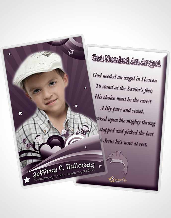 Funeral Prayer Card Template Lavender Love Childs Journey