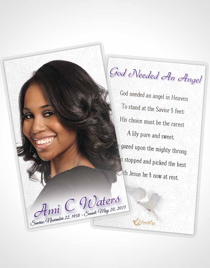 Funeral Thank You Card Template Lavender Purity