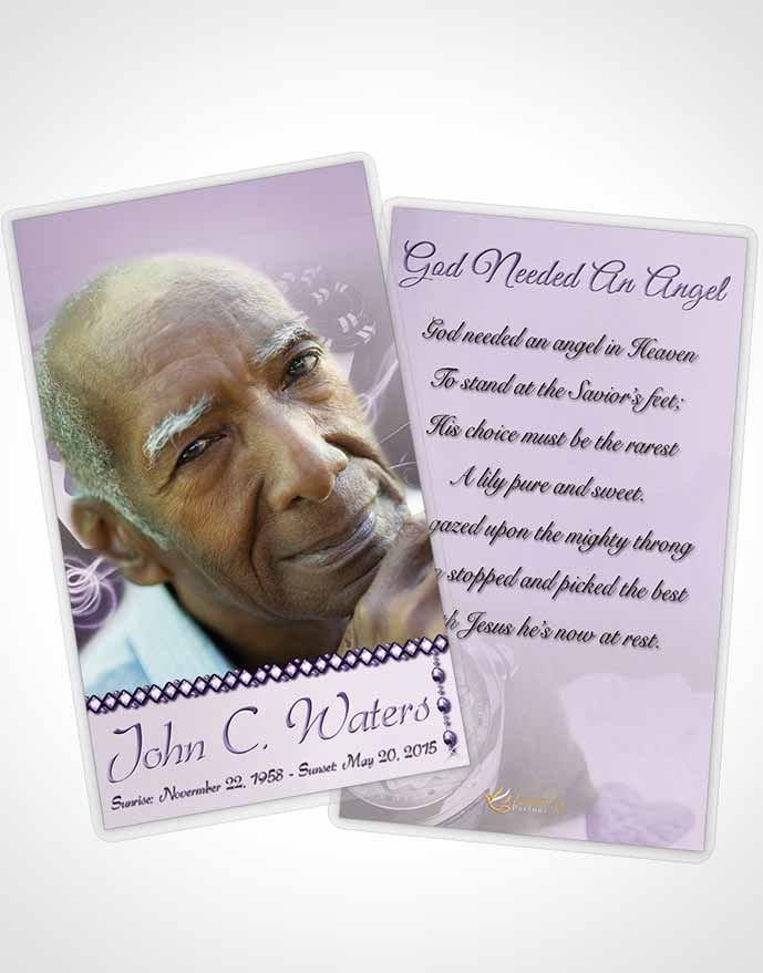 Funeral Prayer Card Template Lavender Weekend Card Game