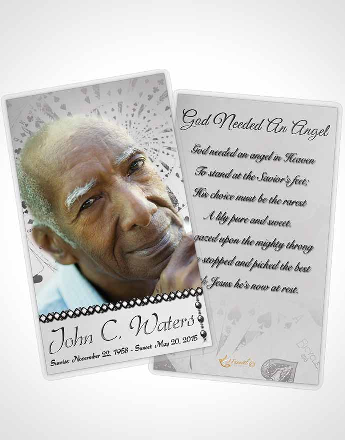 Funeral Prayer Card Template Lets Play Black and White Cards