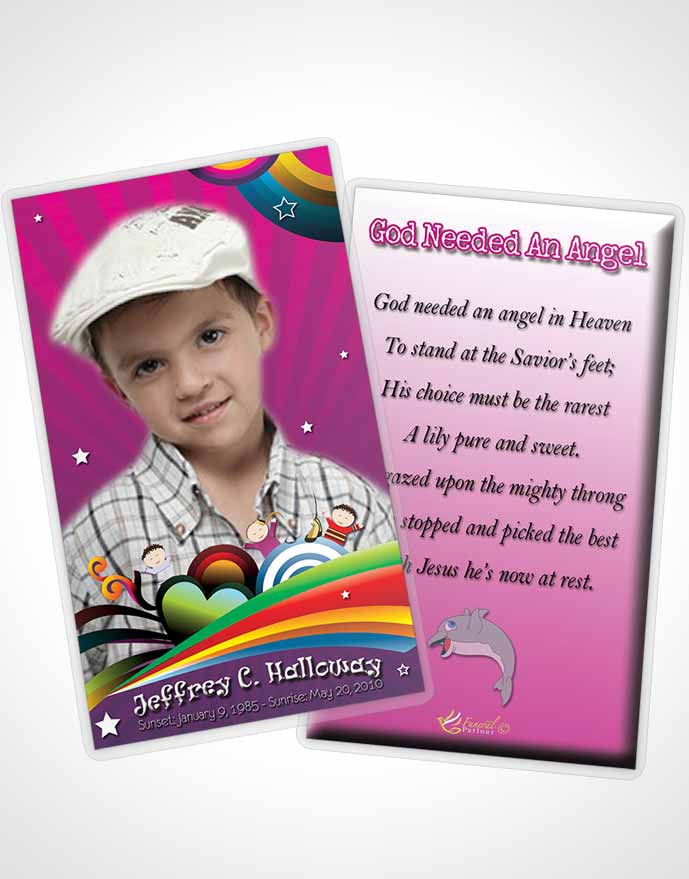 Funeral Prayer Card Template Loving Embrace Childs Journey