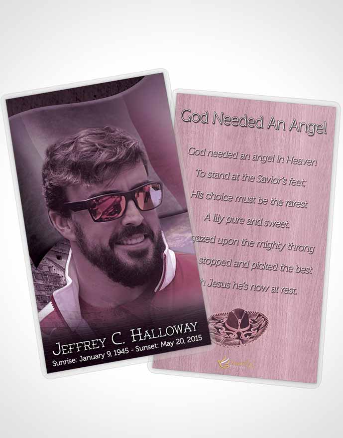 Funeral Prayer Card Template Mexican Lavender Serenity