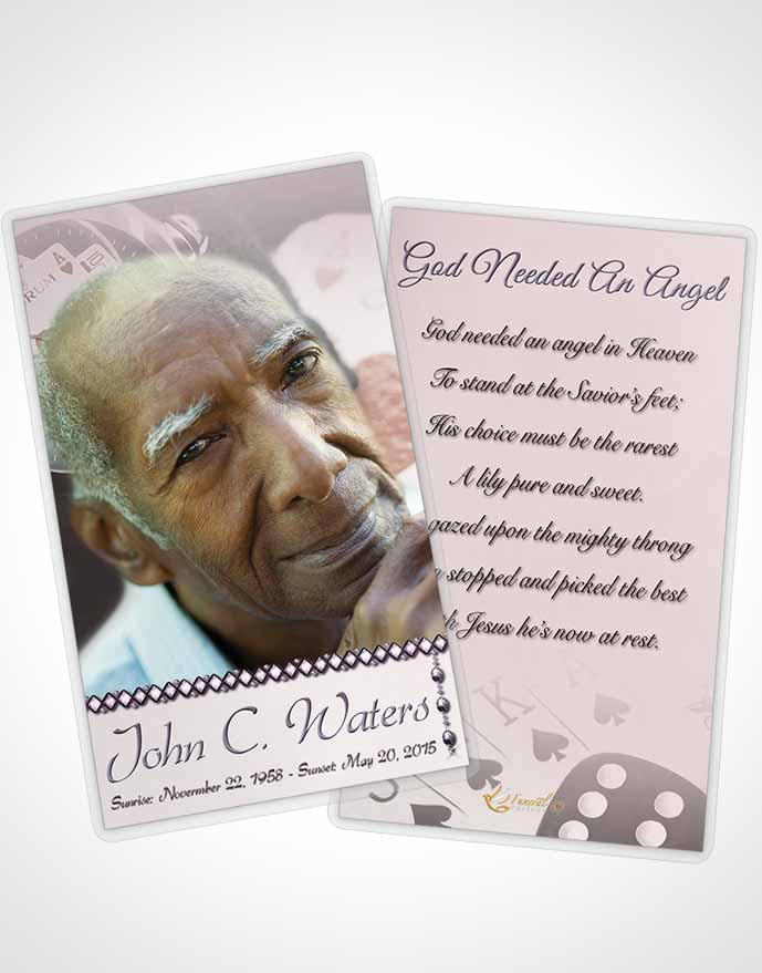 Funeral Prayer Card Template Midnight Aces