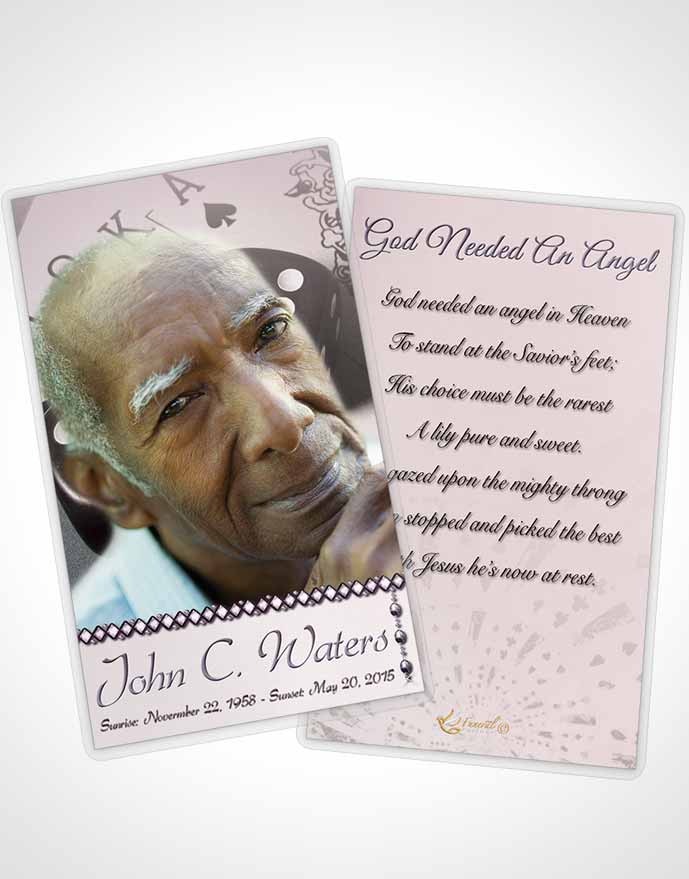 Funeral Prayer Card Template Midnight Double Down