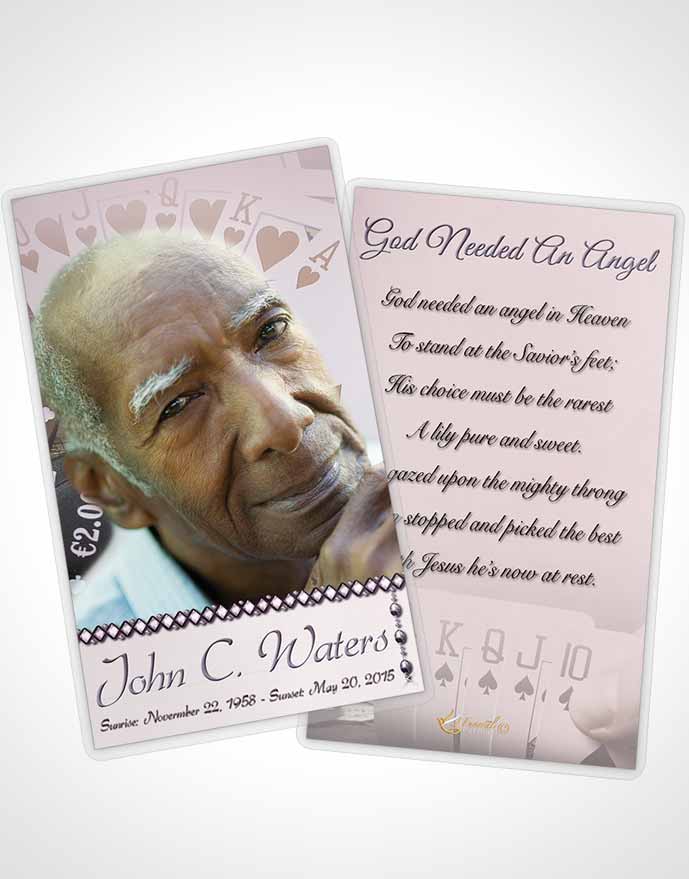Funeral Prayer Card Template Midnight Royal Flush