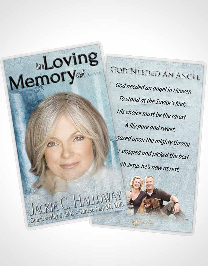 Funeral Prayer Card Template Natures Heavenly Waterfall