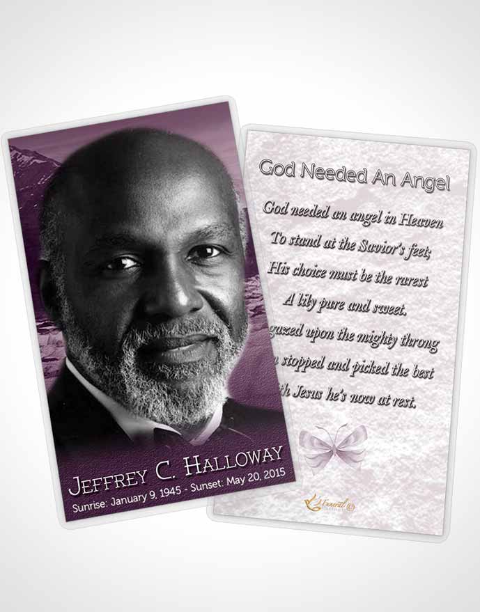 Funeral Prayer Card Template Natures Lavender Mountain