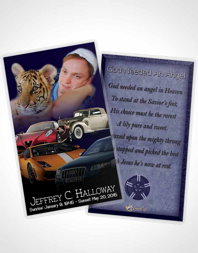 Funeral Prayer Card Template Northern Blues Car Enthusiast