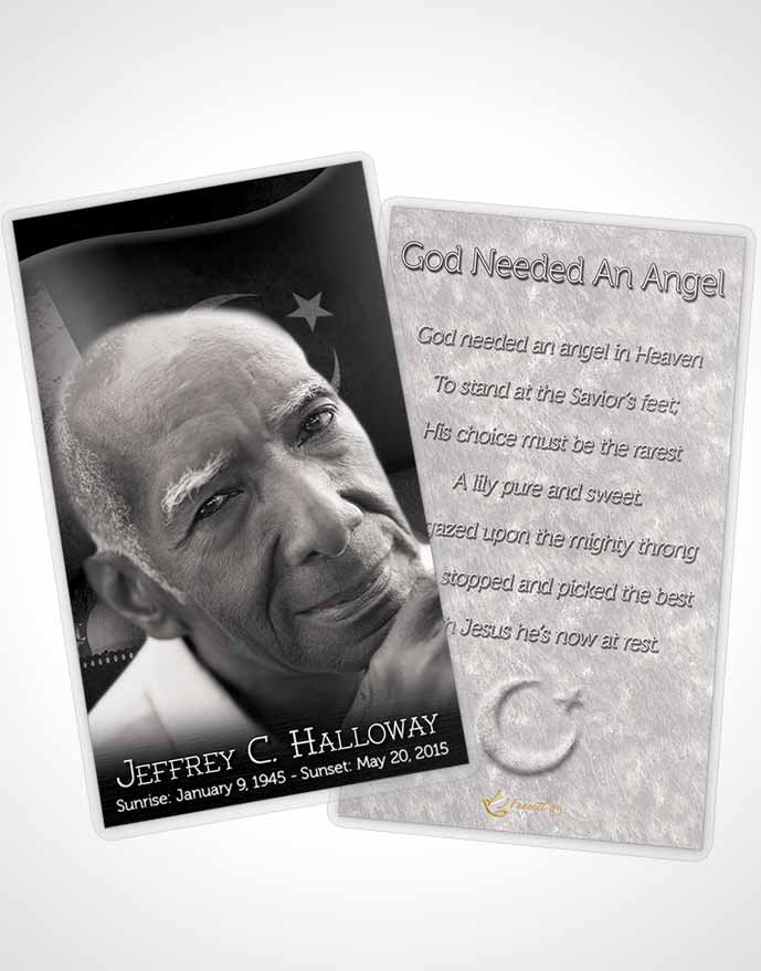 Funeral Prayer Card Template Pakistanian Black and White Love