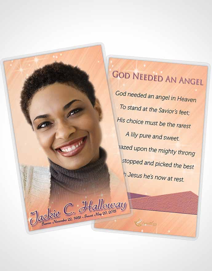 Funeral Thank You Card Template Peach Love Serenity