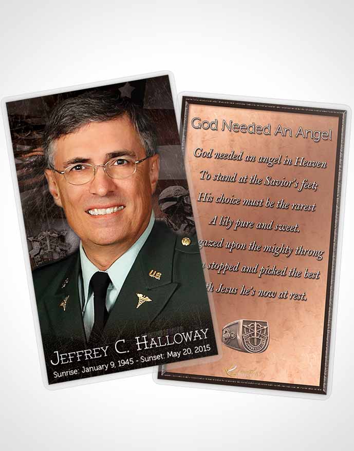 Funeral Thank You Card Template Peach Special Forces Salute