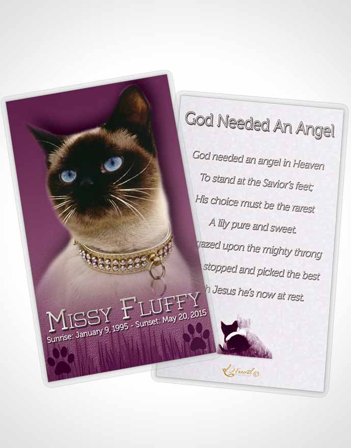 Funeral Thank You Card Template Pinky Fluffy Kitty