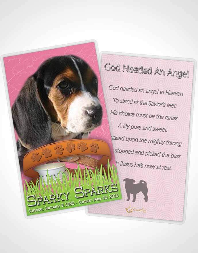 Funeral Thank You Card Template Pinky Sparky the Dog