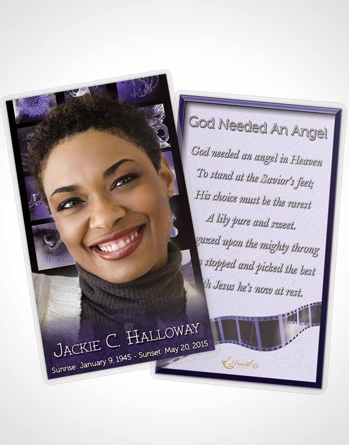Funeral Prayer Card Template Purple Desire Photographers Dream