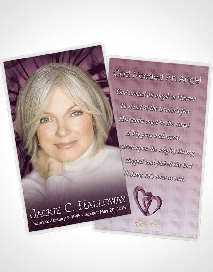 Funeral Prayer Card Template Rubellite Dandelion Heaven