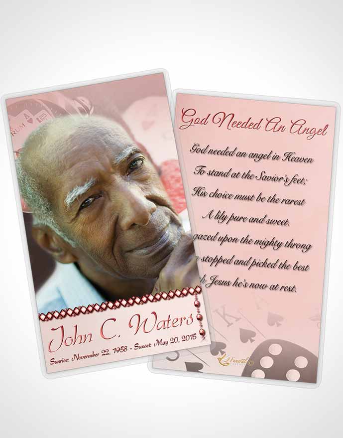 Funeral Prayer Card Template Ruby Aces