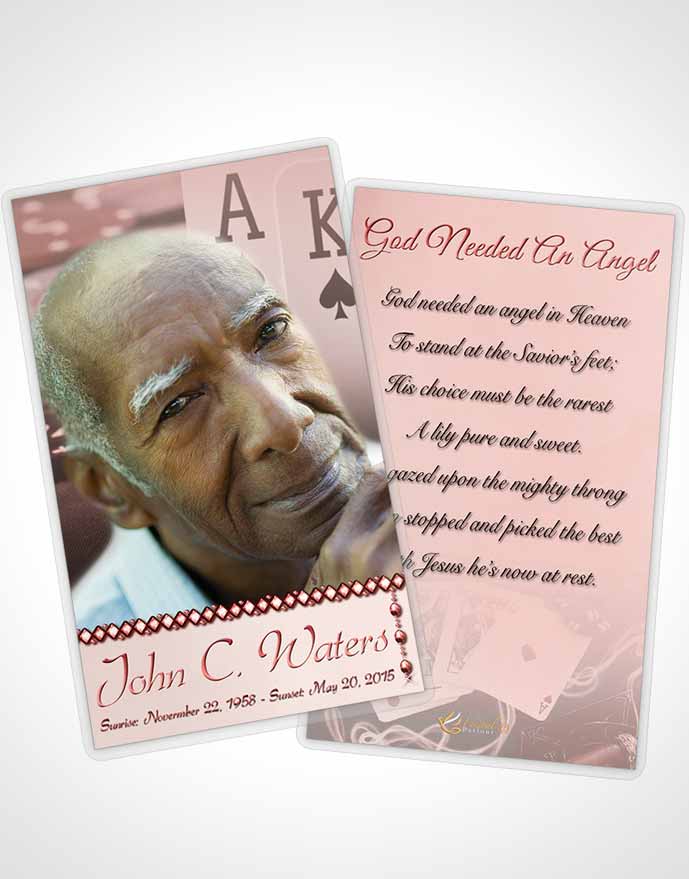 Funeral Prayer Card Template Ruby Cards