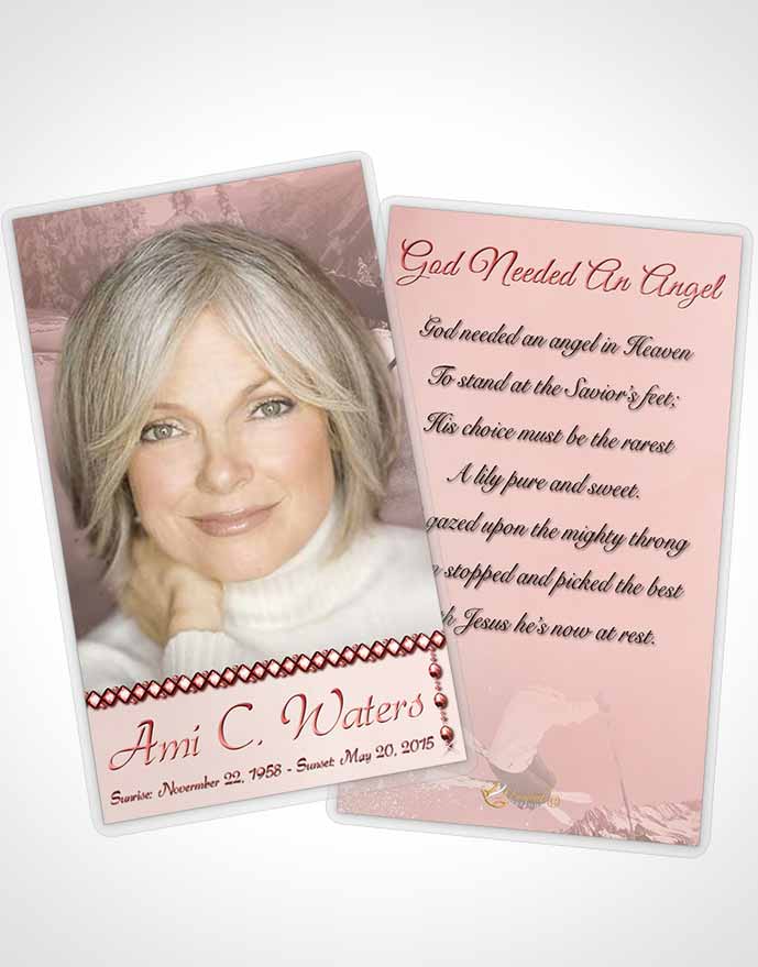 Funeral Prayer Card Template Ruby Downhill Skiing