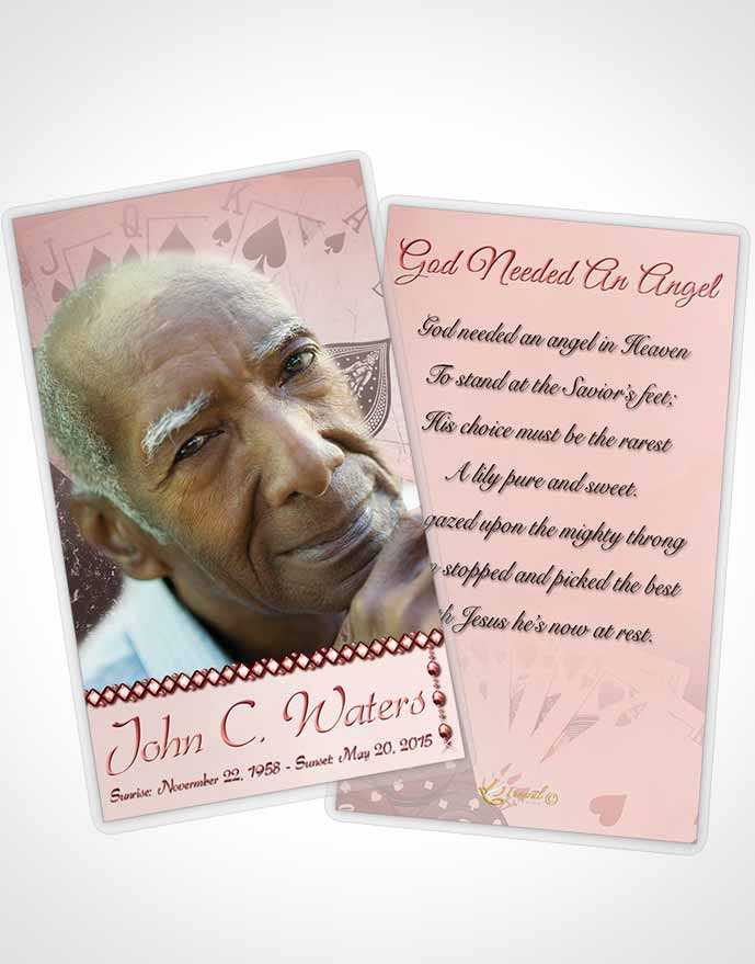Funeral Prayer Card Template Ruby King of Hands