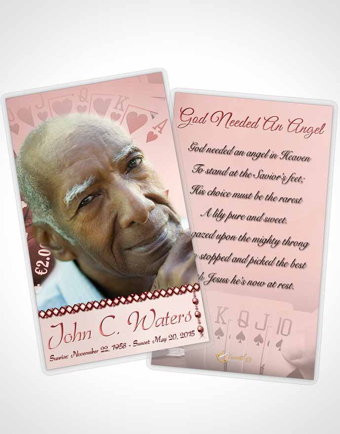 Funeral Prayer Card Template Ruby Royal Flush