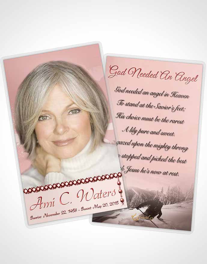Funeral Prayer Card Template Ruby Ski Jumping