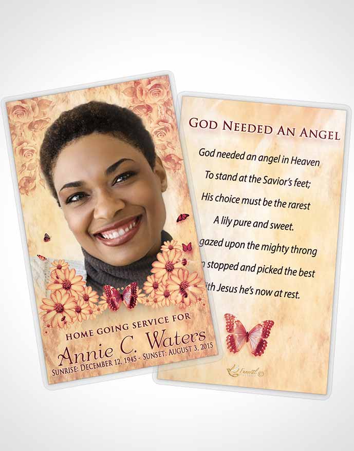 Funeral Prayer Card Template Ruby Sunny Sunflowers
