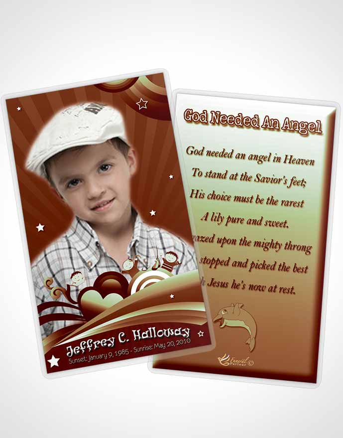 Funeral Prayer Card Template Rustic Childs Journey