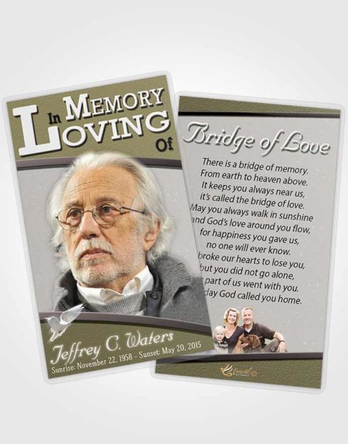 Funeral Prayer Card Template Rustic Clarity