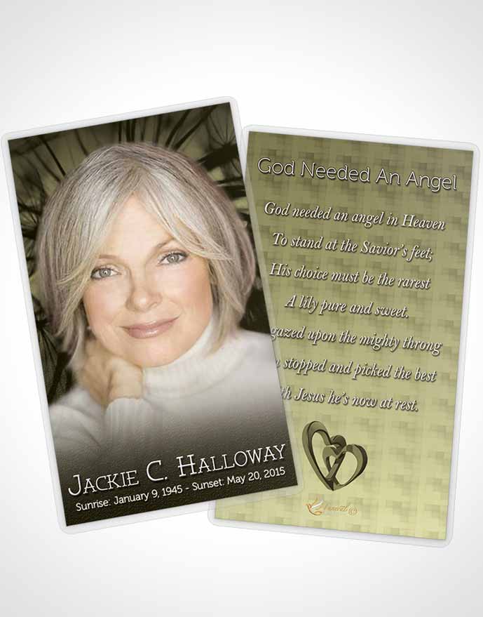 Funeral Prayer Card Template Rustic Dandelion Heaven