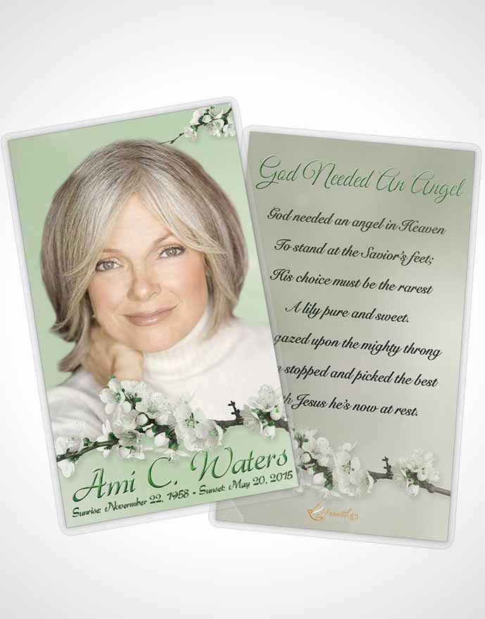 Funeral Thank You Card Template Simple Beauty Emerald Glow
