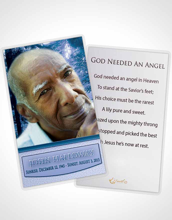 Funeral Prayer Card Template Sky Forest Laughter