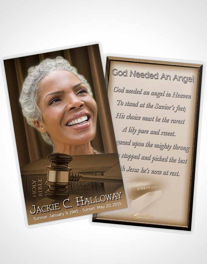 Funeral Prayer Card Template Soft Judge Justice