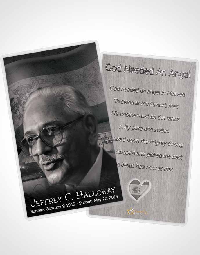 Funeral Prayer Card Template Spanish Black and White Love