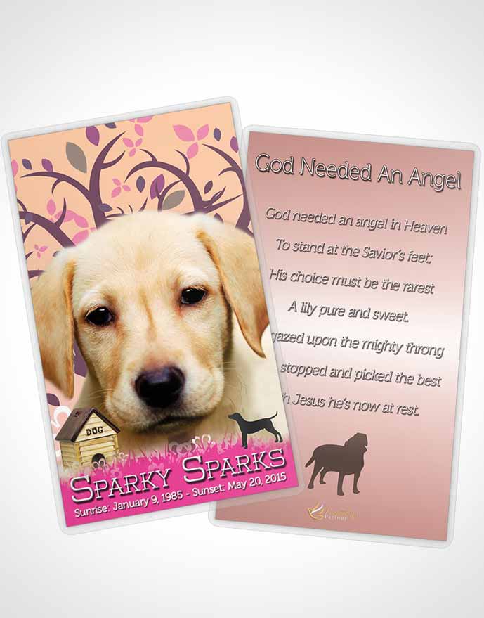 Funeral Thank You Card Template Sparkling Doggy Heaven