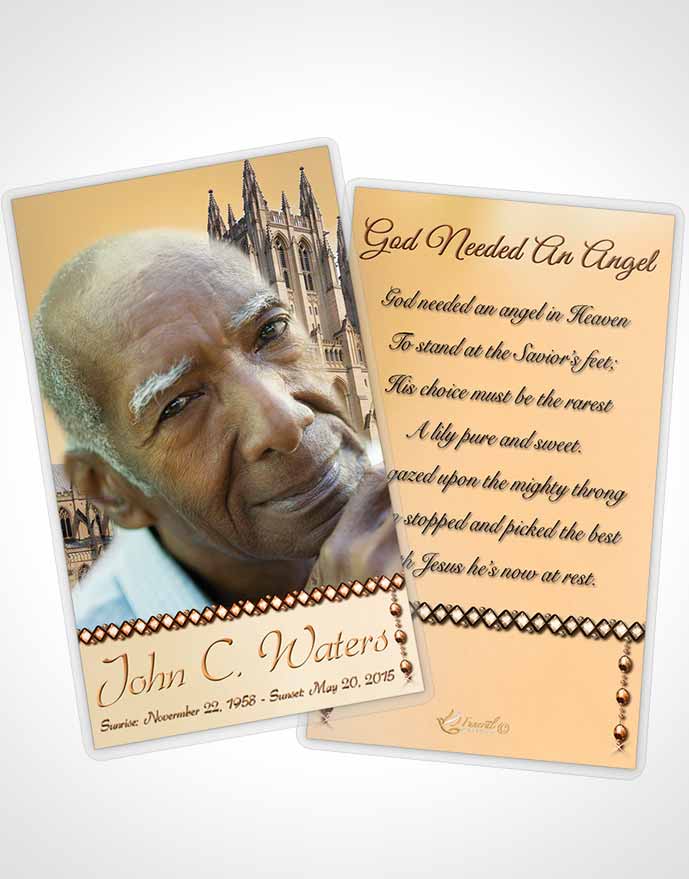Funeral Prayer Card Template Spring Cathedral Early Sunrise