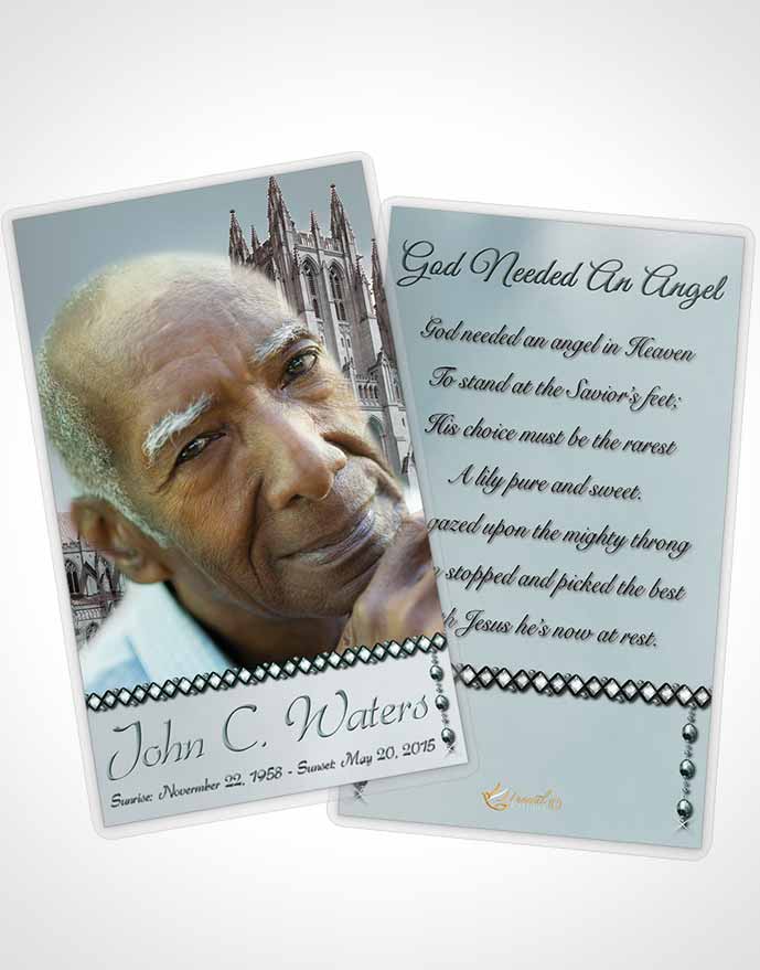 Funeral Prayer Card Template Spring Cathedral Gentle Breeze