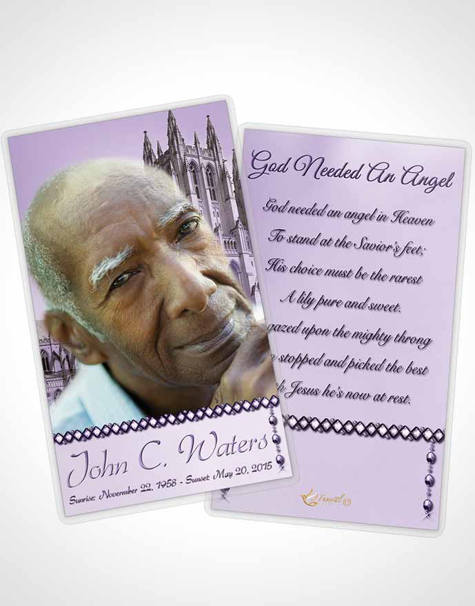 Funeral Prayer Card Template Spring Cathedral Lavender Honor