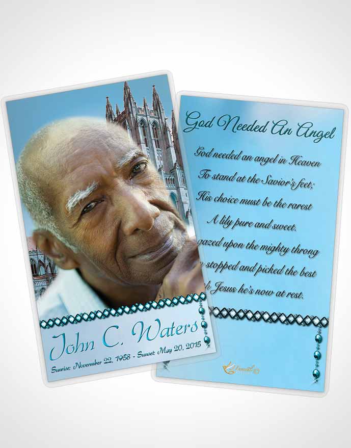 Funeral Prayer Card Template Spring Cathedral Morning Calm