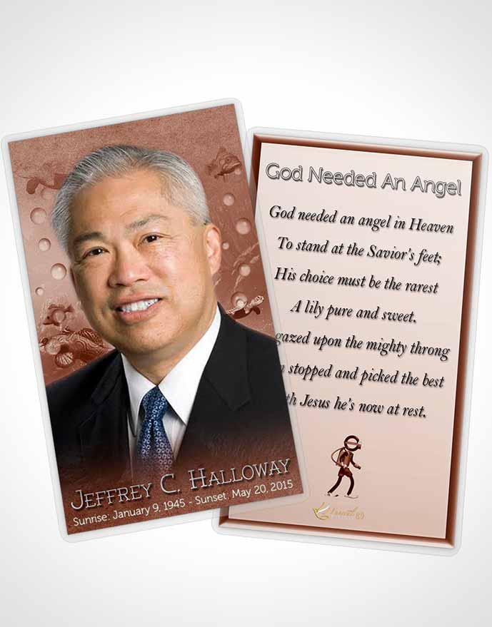 Funeral Prayer Card Template Strawberry Water Lover